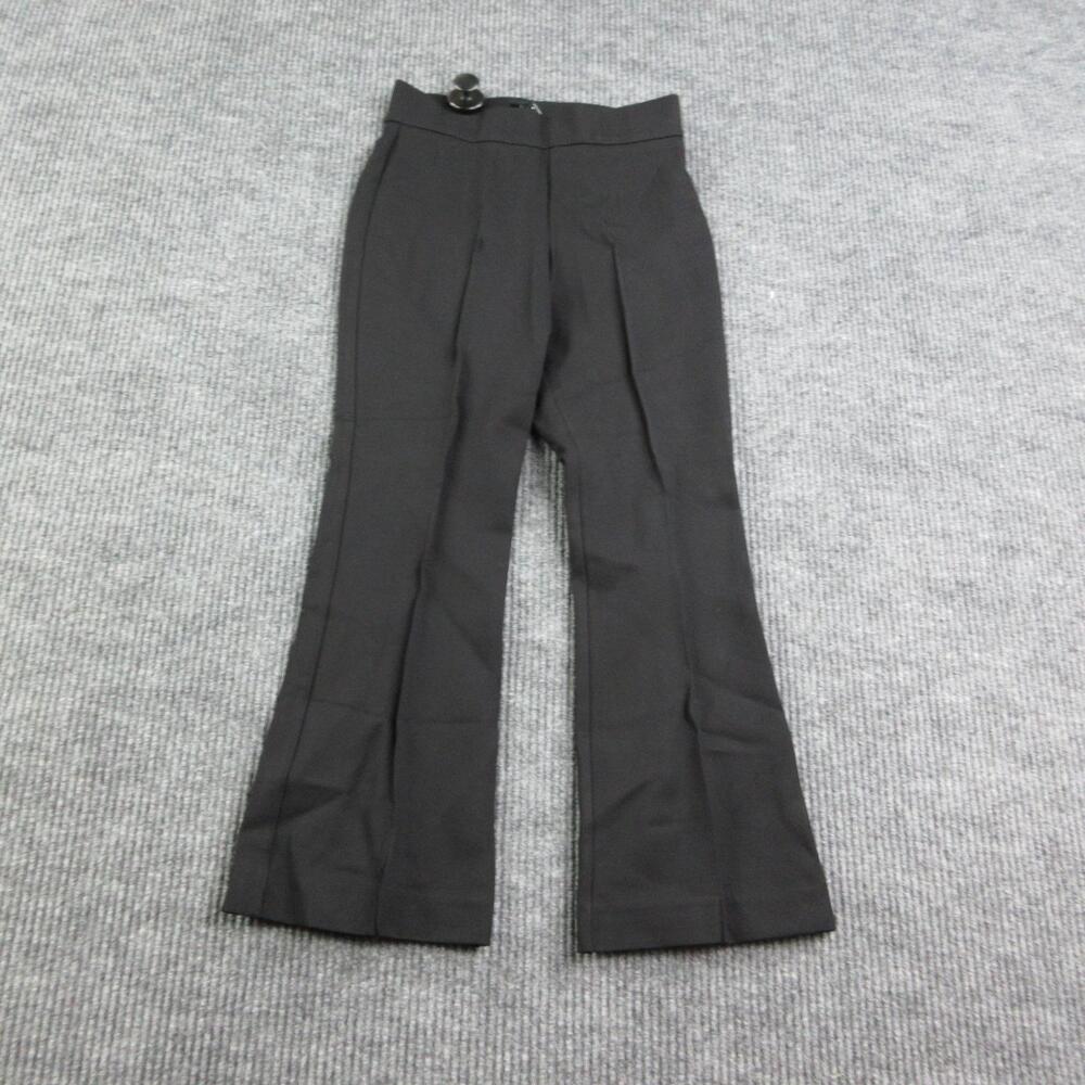Good American Pants Womens XS Black Dress Flared Pleated Pull On 25x25.5* NWT